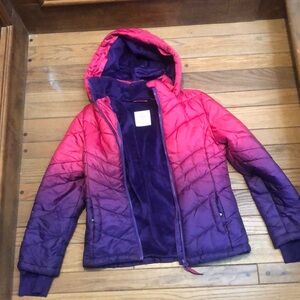 Pink and purple kids snow jacket